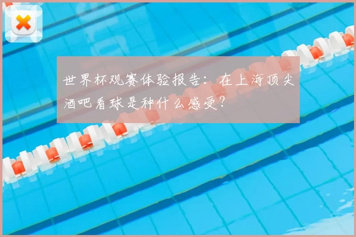 世界杯观赛体验报告：在上海顶尖酒吧看球是种什么感受？
