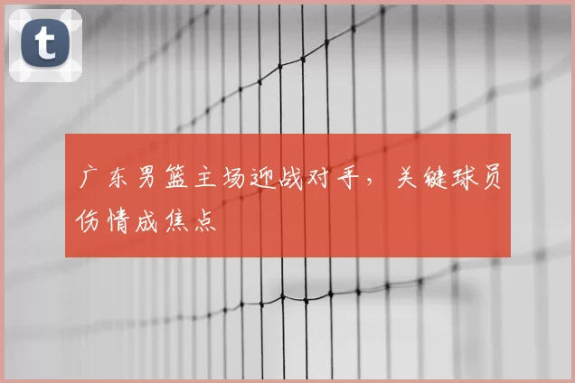 广东男篮主场迎战对手，关键球员伤情成焦点