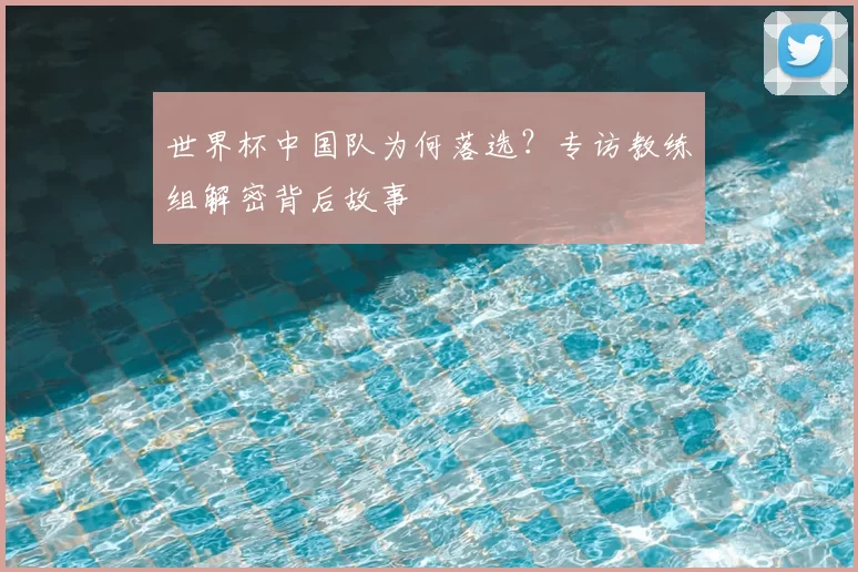 世界杯中国队为何落选？专访教练组解密背后故事