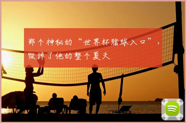 那个神秘的“世界杯赌球入口”，毁掉了他的整个夏天